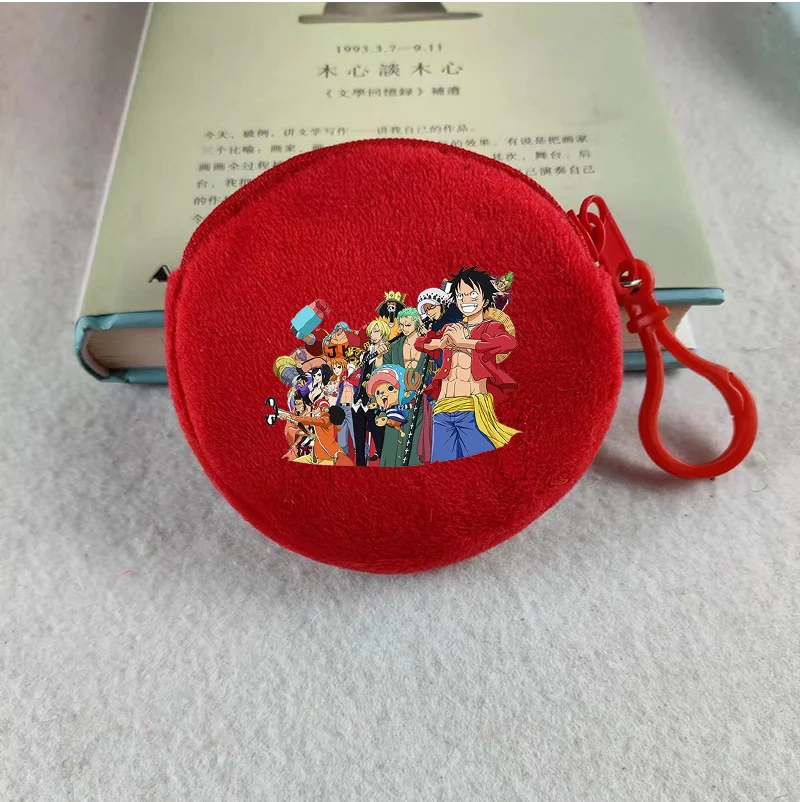 Porte-monnaie rond en peluche One Piece pour enfants et fans d'Anime — photo 19