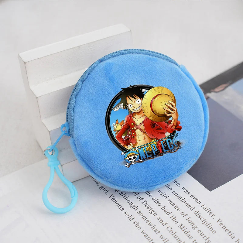 Porte-monnaie rond en peluche One Piece pour enfants et fans d'Anime — photo 21