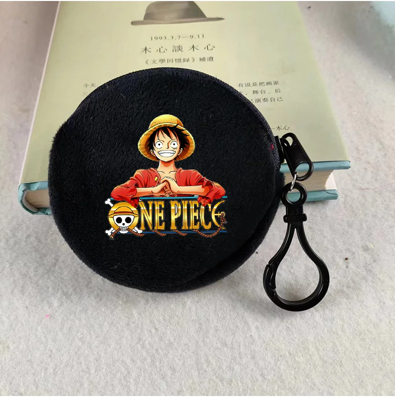 Porte-monnaie rond en peluche One Piece pour enfants et fans d'Anime — photo 23