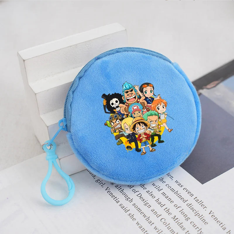 Porte-monnaie rond en peluche One Piece pour enfants et fans d'Anime — photo 5