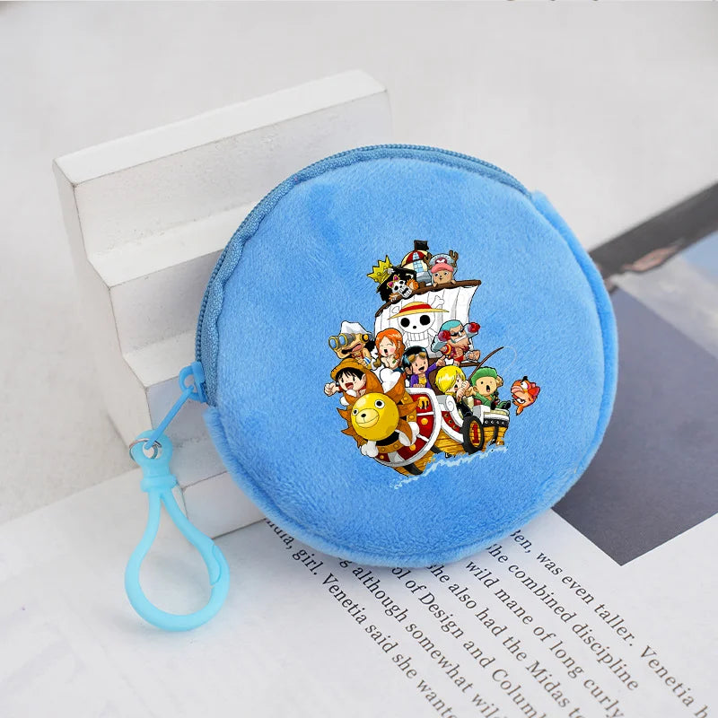 Porte-monnaie rond en peluche One Piece pour enfants et fans d'Anime — photo 8