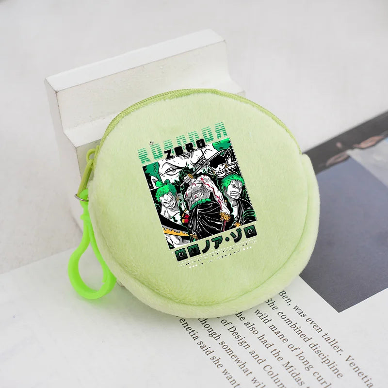 Porte-monnaie rond en peluche One Piece pour enfants et fans d'Anime — photo 9
