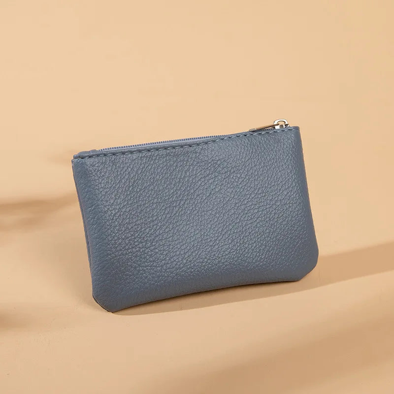 Porte-monnaie zippé en cuir PU texture litchi pour homme et femme — photo 10