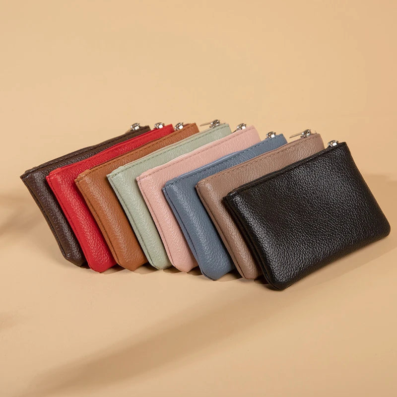 Porte-monnaie zippé en cuir PU texture litchi pour homme et femme — photo 3