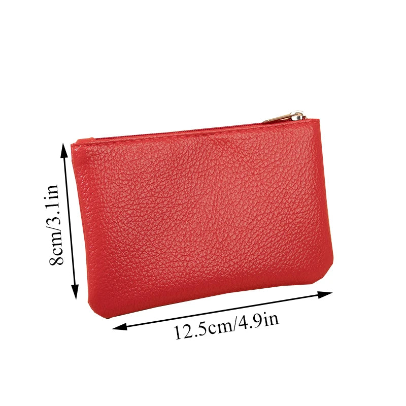 Porte-monnaie zippé en cuir PU texture litchi pour homme et femme — photo 6 Image