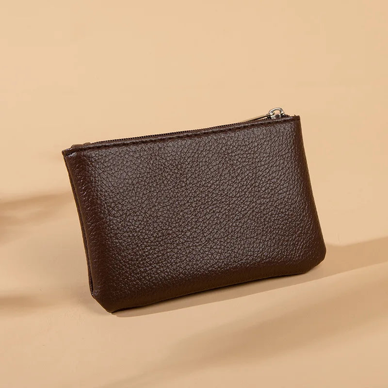 Porte-monnaie zippé en cuir PU texture litchi pour homme et femme — photo 7