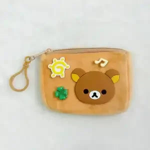 Porte-monnaie Rilakkuma en peluche avec fermeture zippée et porte-clés kawaii — photo 8 Image