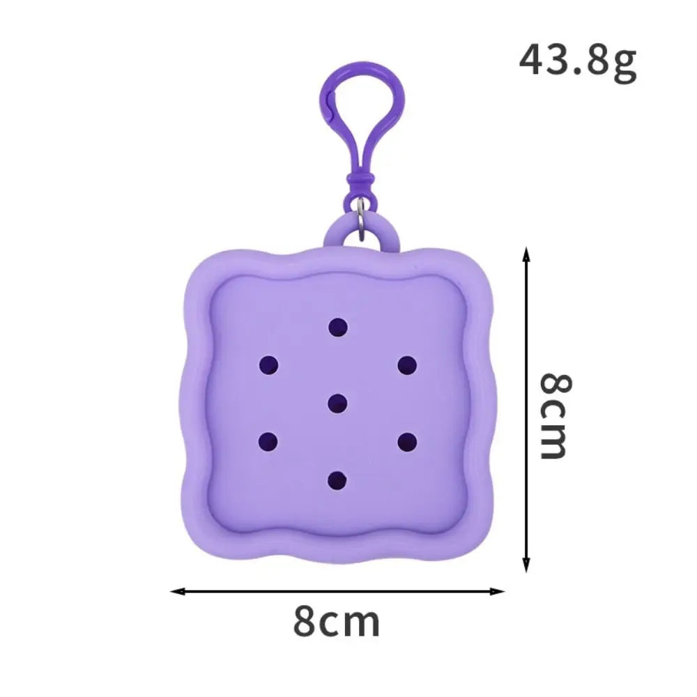 Porte-monnaie silicone carré avec fermeture zippée et porte-clés coloré — photo 6