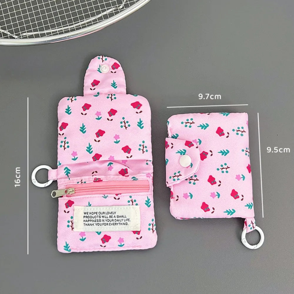 Porte-monnaie multicouche en tissu fleuri avec porte-cartes intégré — photo 7