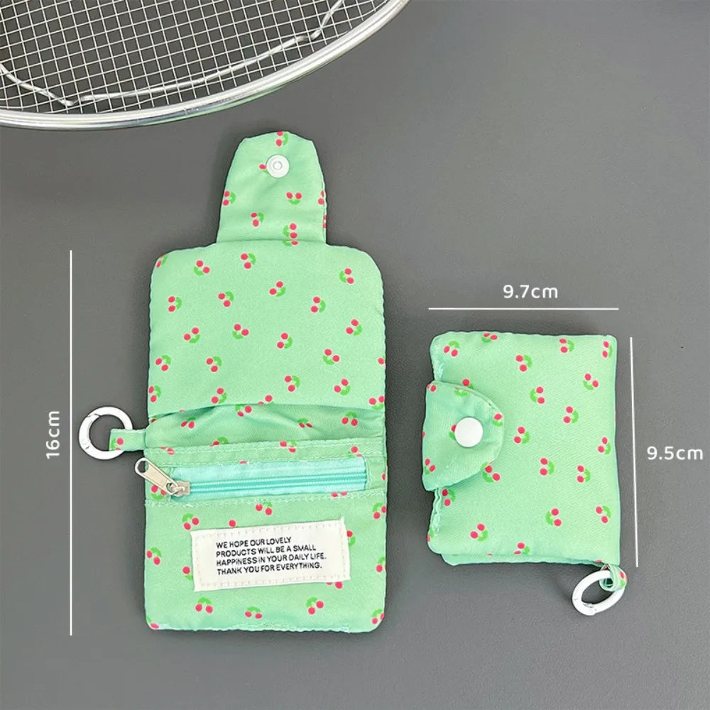 Porte-monnaie multicouche en tissu fleuri avec porte-cartes intégré — photo 8 Image