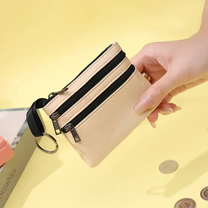 Porte-monnaie en toile à 3 fermetures éclair - Petit format pour homme et femme — photo 9