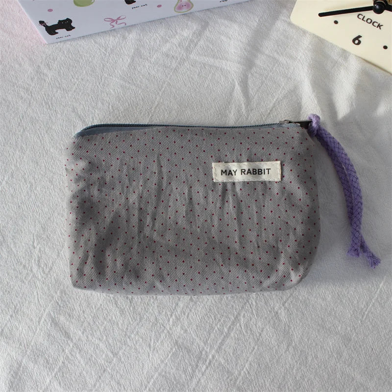 Porte-monnaie en toile à motifs cœurs pour femme avec fermeture zippée — photo 10