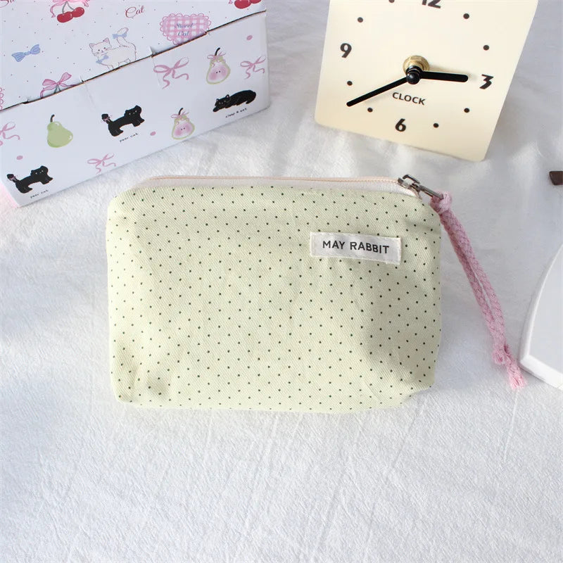 Porte-monnaie en toile à motifs cœurs pour femme avec fermeture zippée — photo 6