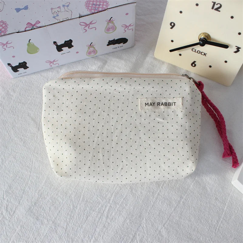Porte-monnaie en toile à motifs cœurs pour femme avec fermeture zippée — photo 7