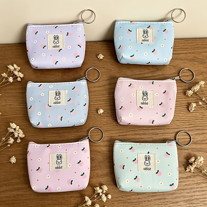 Porte-monnaie en toile, lot de 12 coloris pastel fleuris
