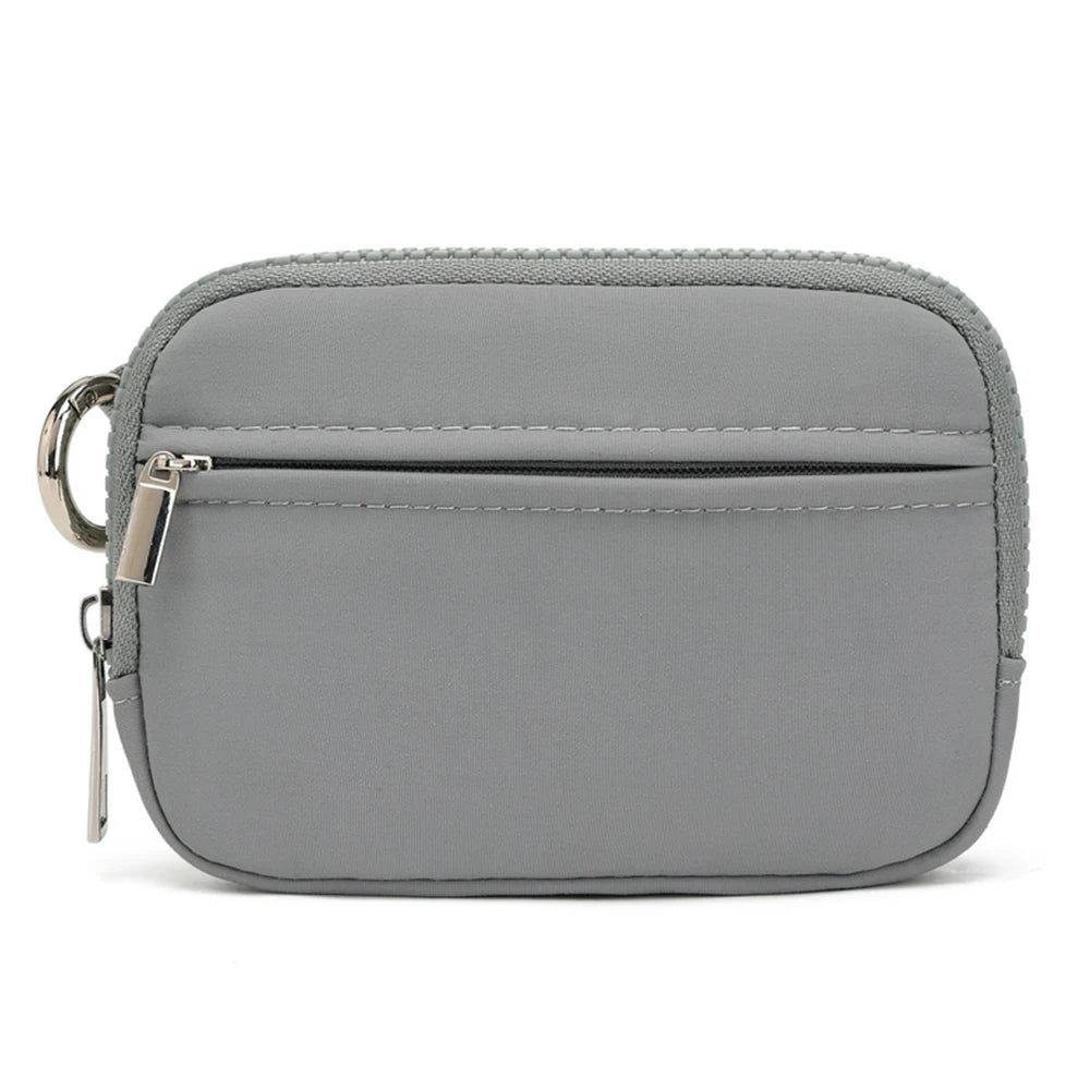 Porte-monnaie en toile polyester zippé avec fenêtre ID et porte-clés — photo 3