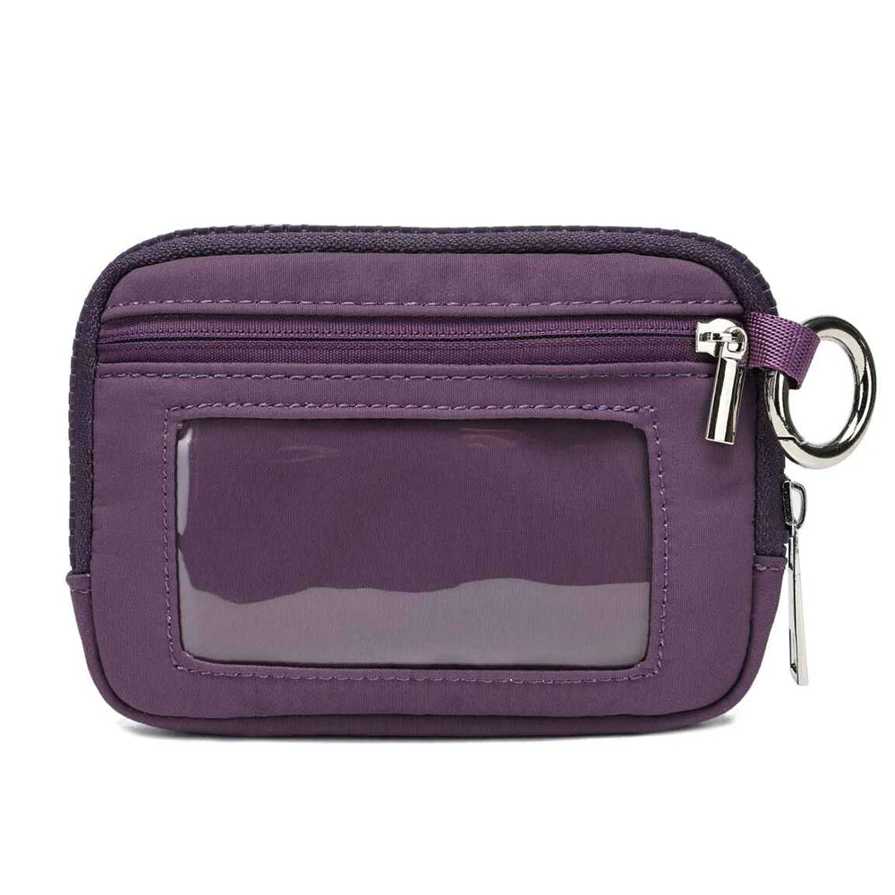 Porte-monnaie en toile polyester zippé avec fenêtre ID et porte-clés — photo 5