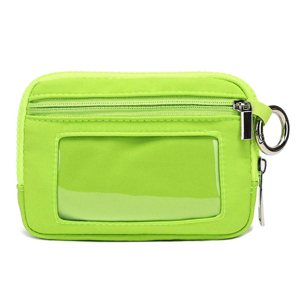Porte-monnaie en toile polyester zippé avec fenêtre ID et porte-clés — photo 6 Image