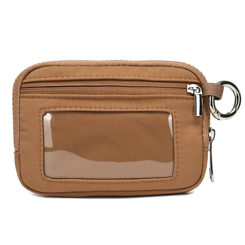 Porte-monnaie en toile polyester zippé avec fenêtre ID et porte-clés — photo 7