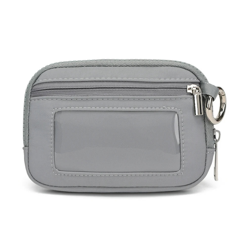 Porte-monnaie en toile polyester zippé avec fenêtre ID et porte-clés — photo 8