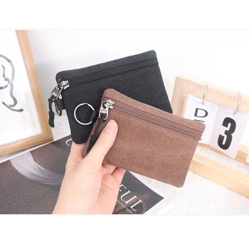 Porte-monnaie en toile avec fermeture éclair pour homme et femme - petit format — photo 1