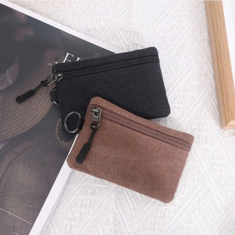 Porte-monnaie en toile avec fermeture éclair pour homme et femme - petit format — photo 2 Image
