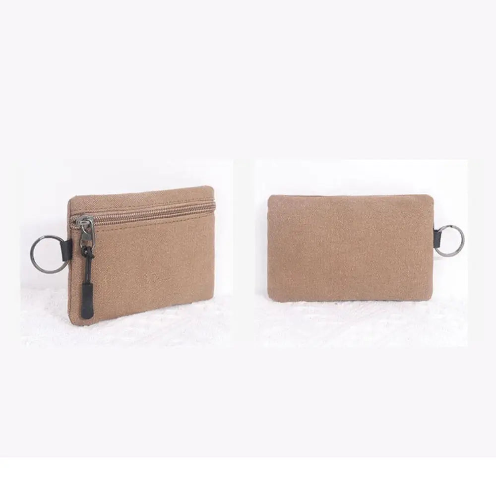 Porte-monnaie en toile avec fermeture éclair pour homme et femme - petit format — photo 3 Image