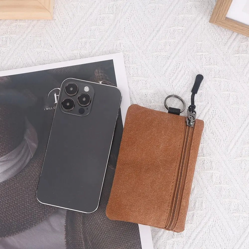Porte-monnaie en toile avec fermeture éclair pour homme et femme - petit format — photo 4