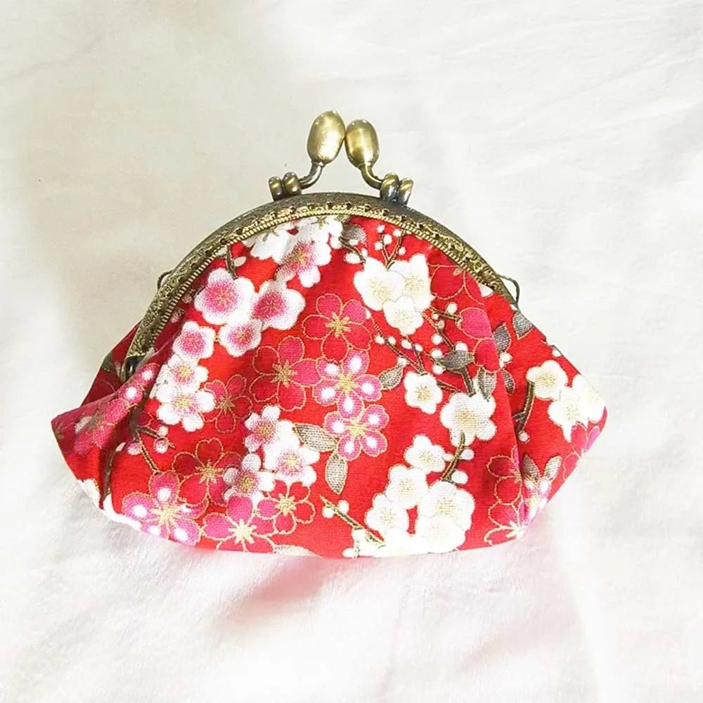 Porte-monnaie vintage à fermoir clic-clac en toile fleurie pour femme — photo 8