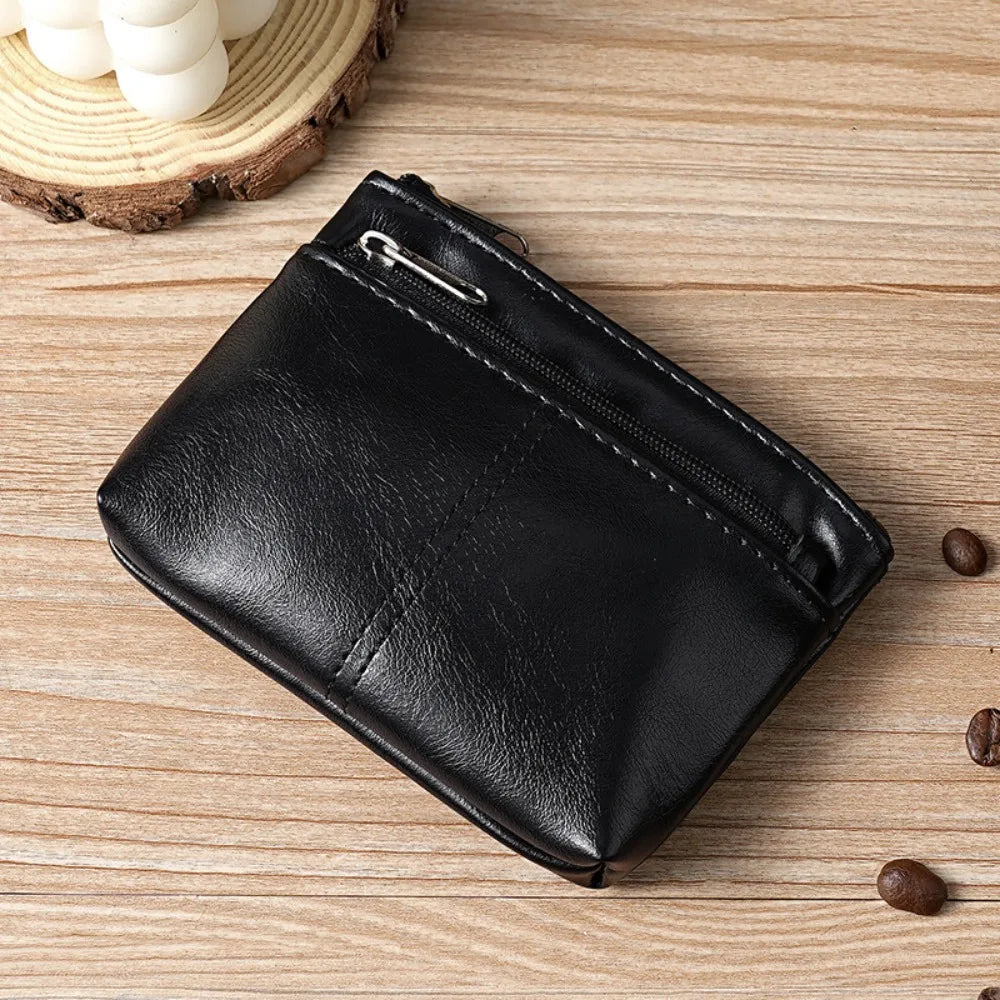 Porte-monnaie vintage en cuir PU avec double fermeture éclair et porte-cartes - Unisexe — photo 7