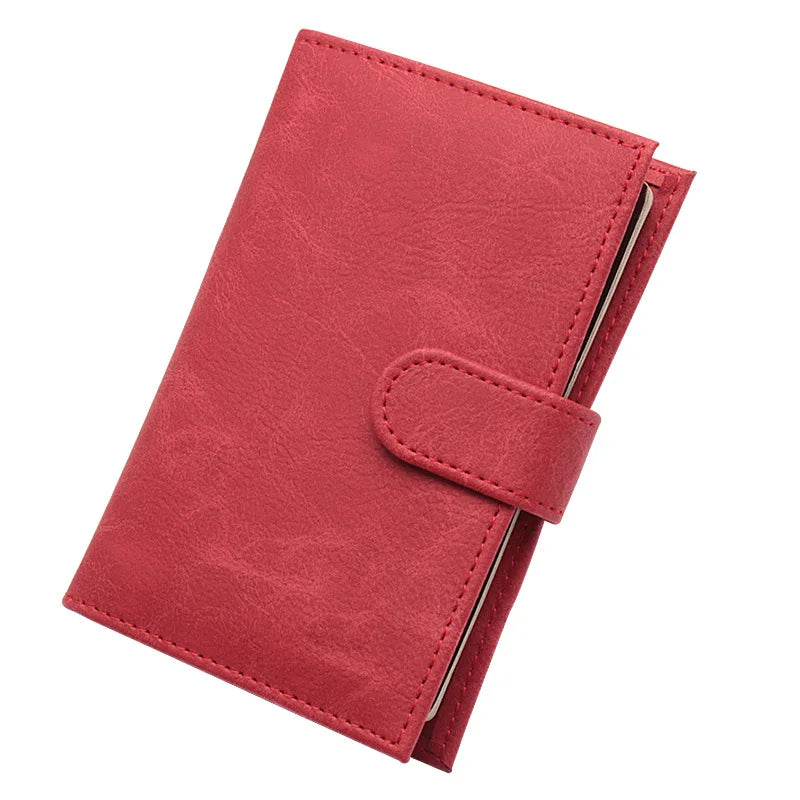 Porte-passeport en cuir PU effet ciré avec boucle de fermeture — photo 4