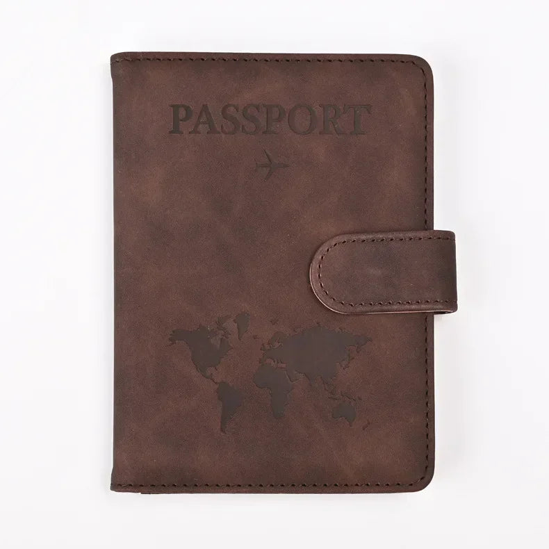 Protège-passeport en cuir PU avec blocage RFID et fentes pour cartes — photo 4
