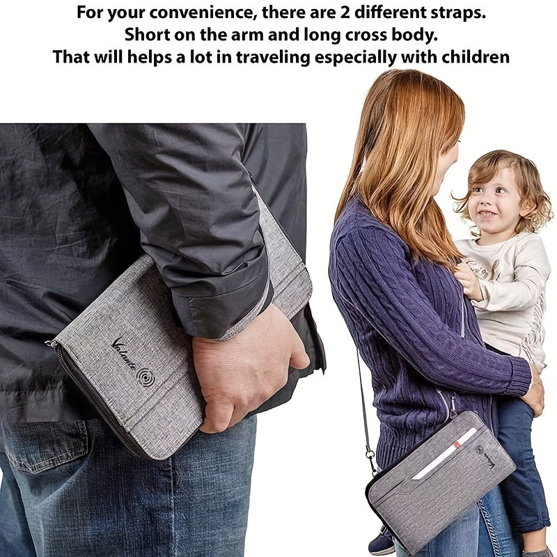 Porte-passeport famille 6 passeports, tissu Oxford anti-RFID