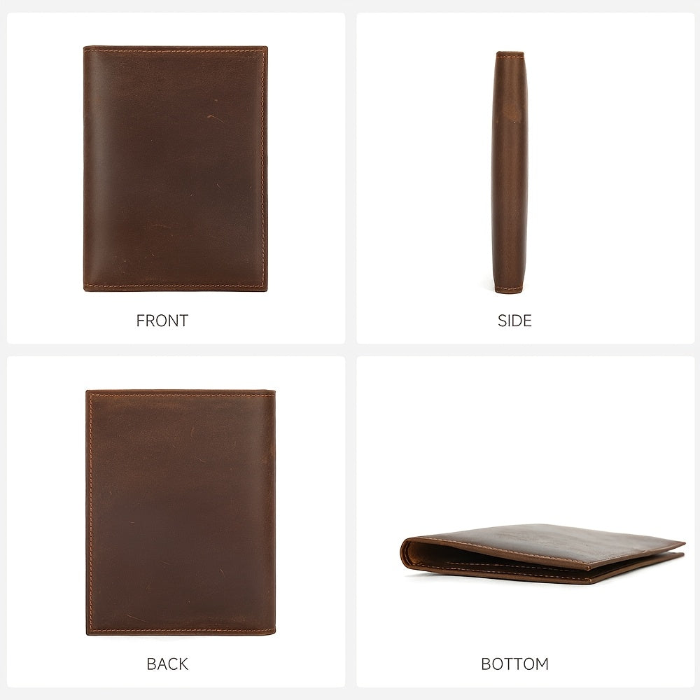 Porte-passeport homme en cuir noir, blocage RFID et traceur