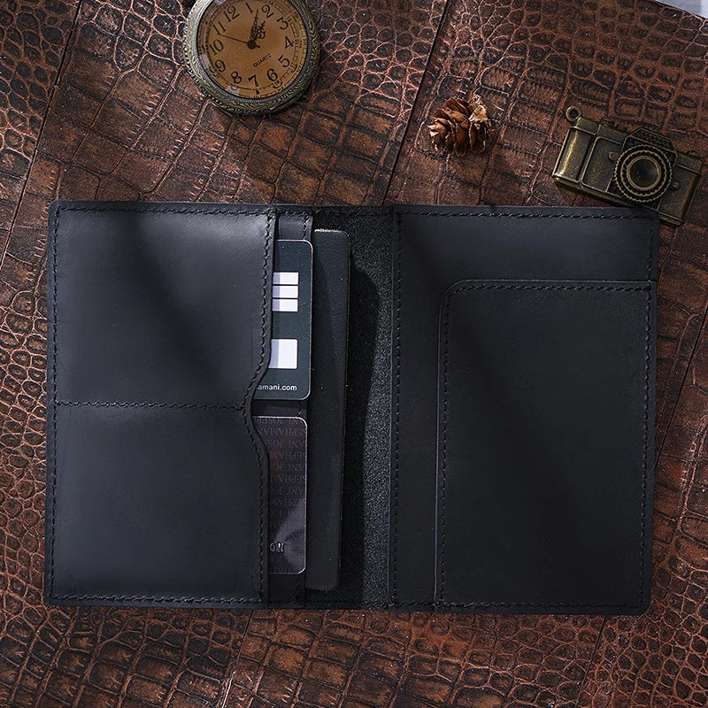 Protège-passeport en cuir véritable vintage avec blocage RFID pour homme — photo 4