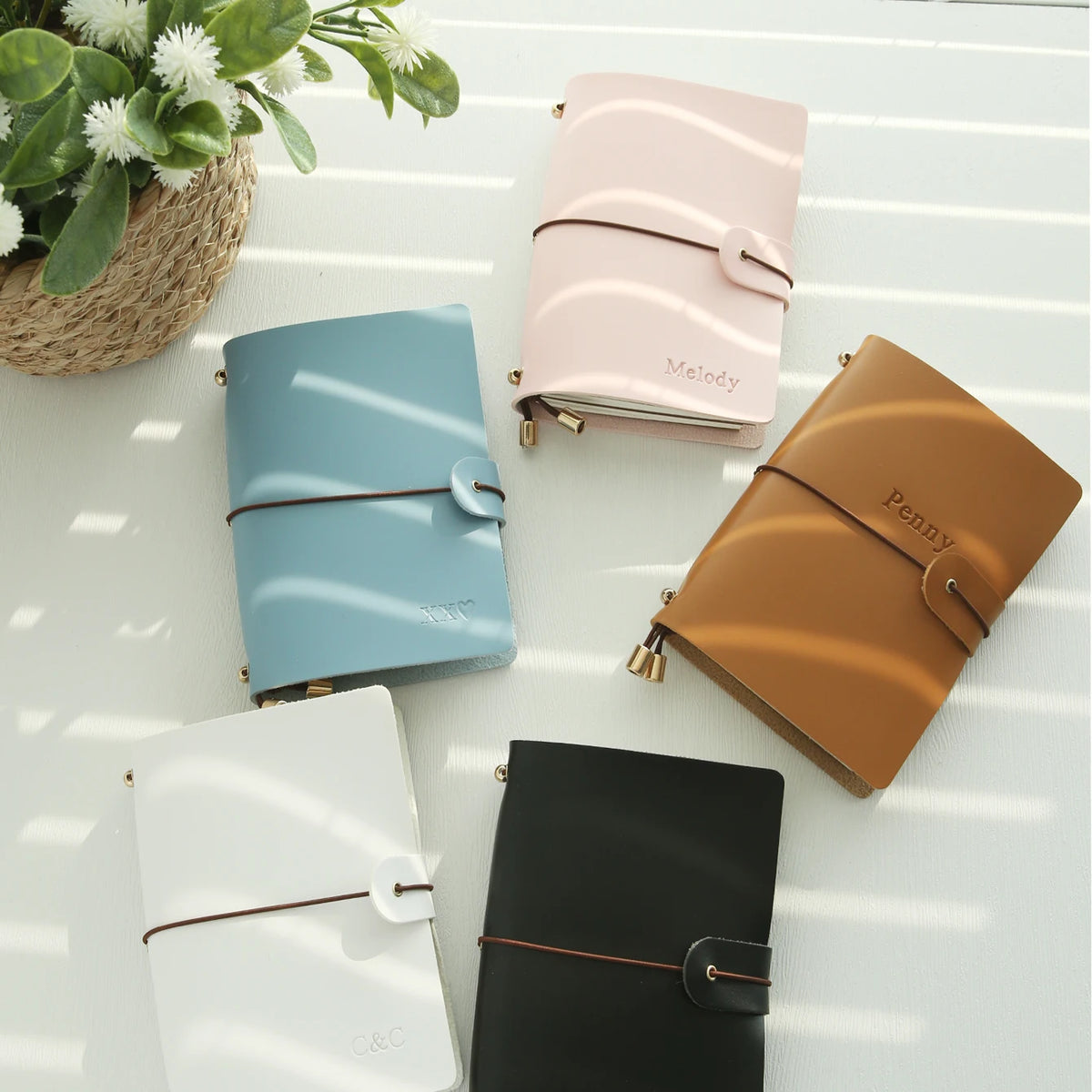Protège-passeport personnalisé en cuir PU avec carnet A7 et porte-cartes — photo 6
