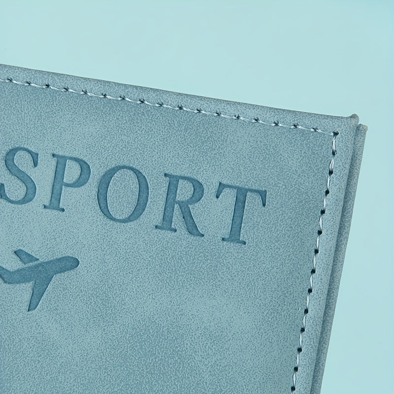 Porte-passeport en PU effet nubuck, carte du monde gaufrée