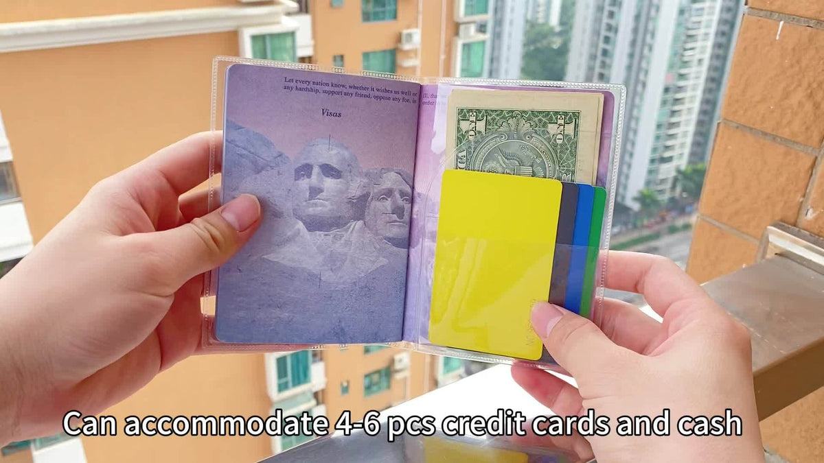 Porte-passeport transparent en PVC imperméable et antirayures
