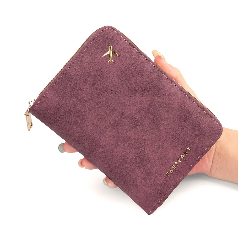Porte-passeport zippé en cuir PU RFID avec rangements multiples pour voyage — photo 10