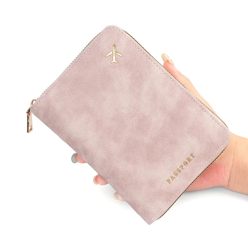Porte-passeport zippé en cuir PU RFID avec rangements multiples pour voyage — photo 9