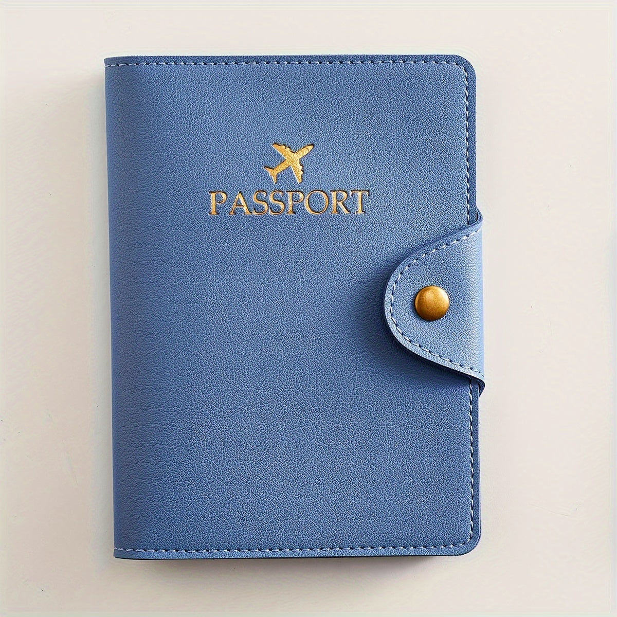 Porte-passeport similicuir à fermoir métallique, 5 coloris