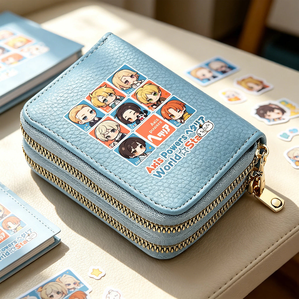 Portefeuille Anime  Axis Powers en cuir PU avec double compartiment zippé — photo 1