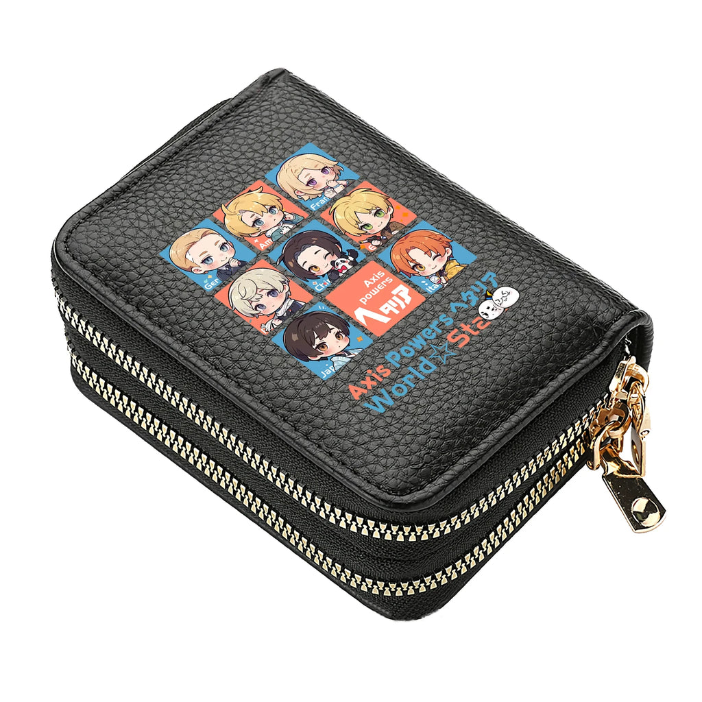 Portefeuille Anime  Axis Powers en cuir PU avec double compartiment zippé — photo 12