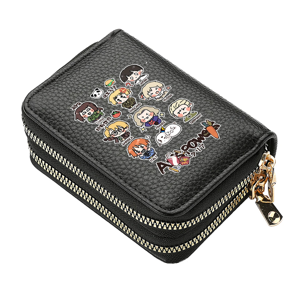 Portefeuille Anime  Axis Powers en cuir PU avec double compartiment zippé — photo 7