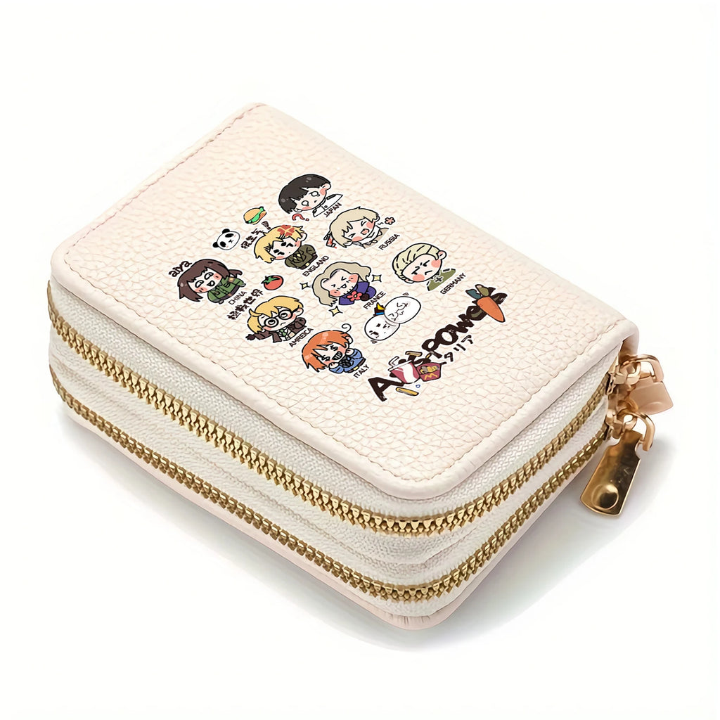 Portefeuille Anime  Axis Powers en cuir PU avec double compartiment zippé — photo 9