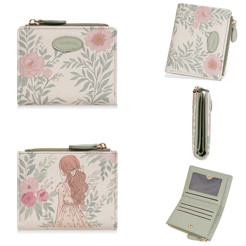 Portefeuille enfant à motif fille cartoon en cuir PU et porte-photo — photo 7