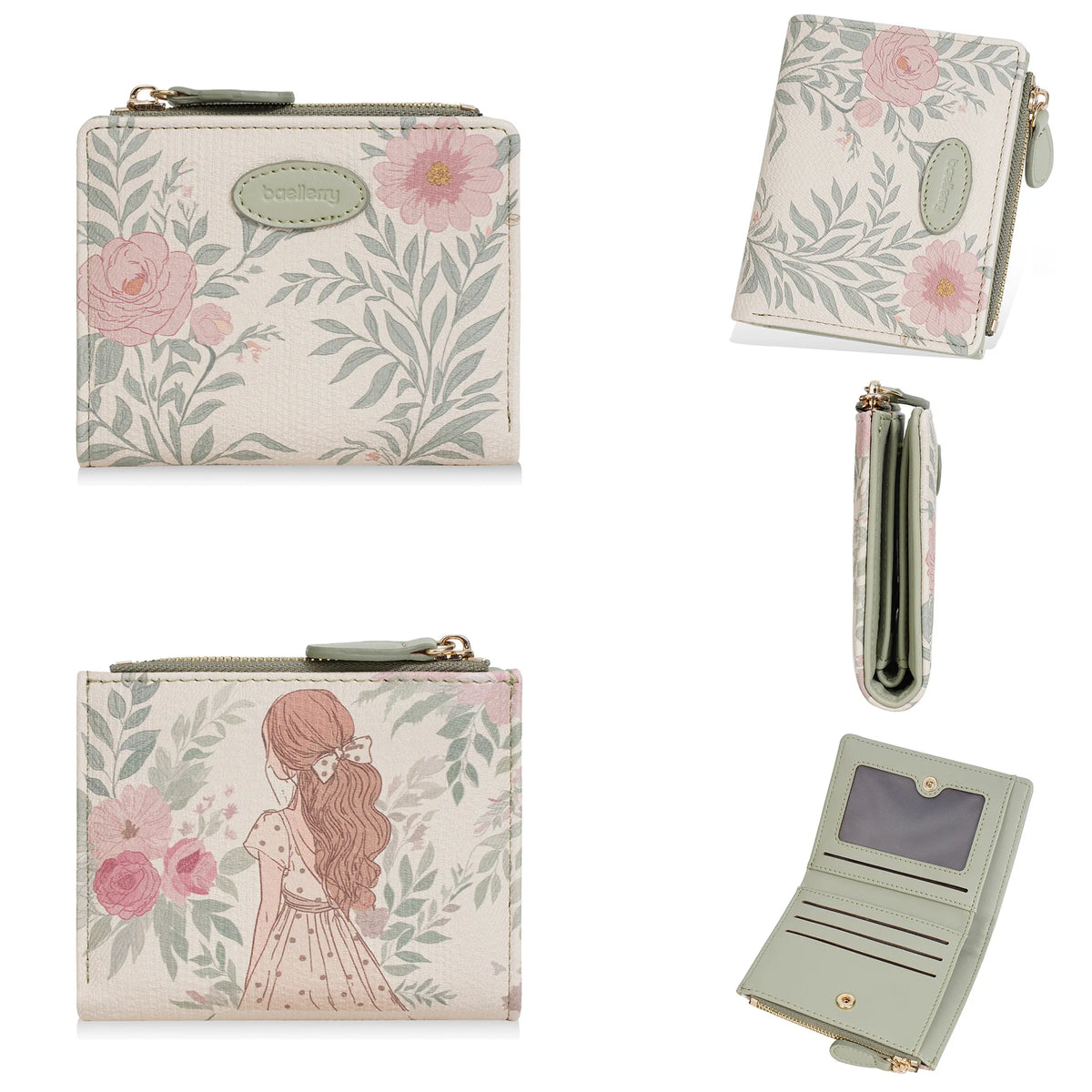 Portefeuille enfant à motif fille cartoon en cuir PU et porte-photo — photo 7
