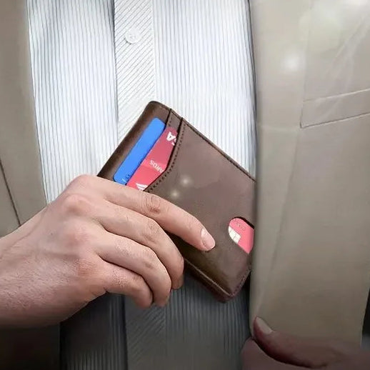 Portefeuille bifold vintage léger – Porte-cartes élégant et durable avec compartiment à monnaie — photo 1