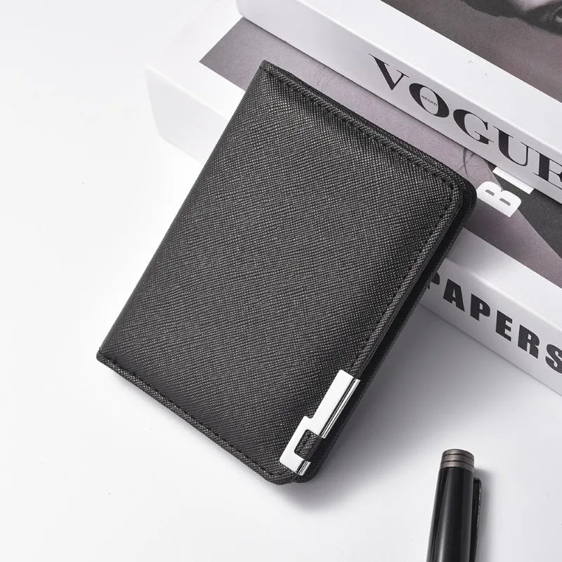 Portefeuille Business Slim à Motif Géométrique - Compact & Multi-cartes — photo 1