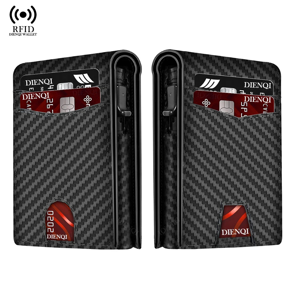 Portefeuille homme en fibre de carbone avec blocage RFID et étui aluminium — photo 2 Image